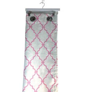 Bed Bath Beyond Curtains  Pink White Geometric Print 52 wide 63 Long 2 Panels